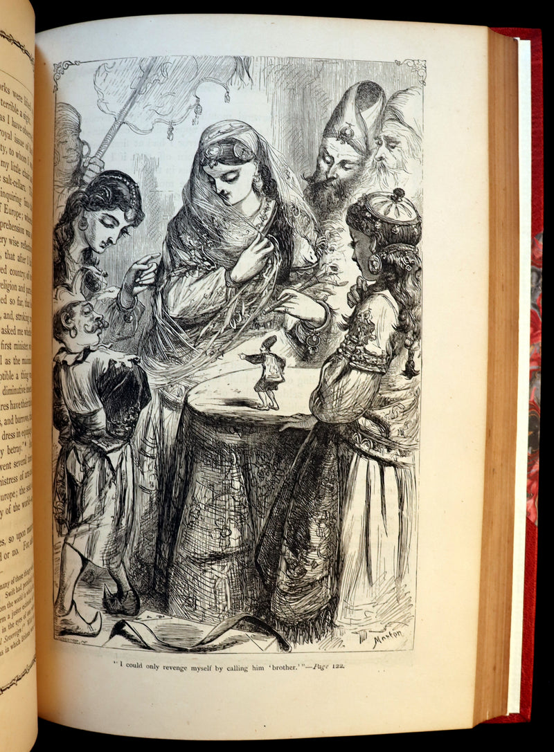 1870 Rare Victorian Book - GULLIVER's Travels Into Several Remote Nations of the World illustrated by Thomas Morten.