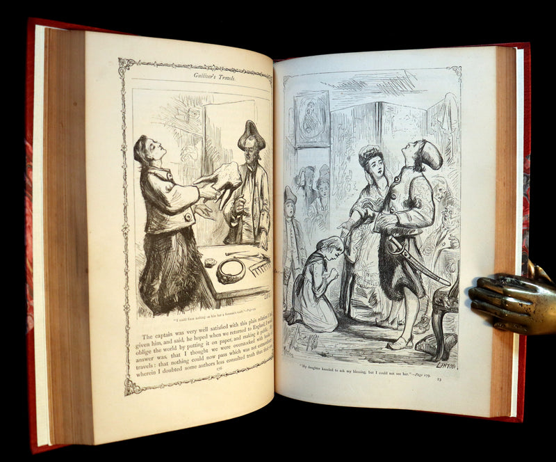 1870 Rare Victorian Book - GULLIVER's Travels Into Several Remote Nations of the World illustrated by Thomas Morten.