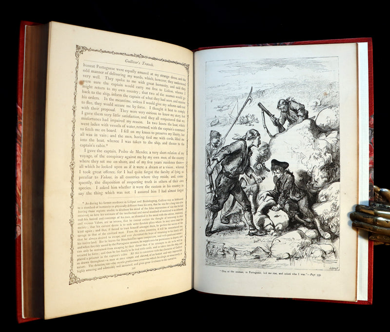 1870 Rare Victorian Book - GULLIVER's Travels Into Several Remote Nations of the World illustrated by Thomas Morten.