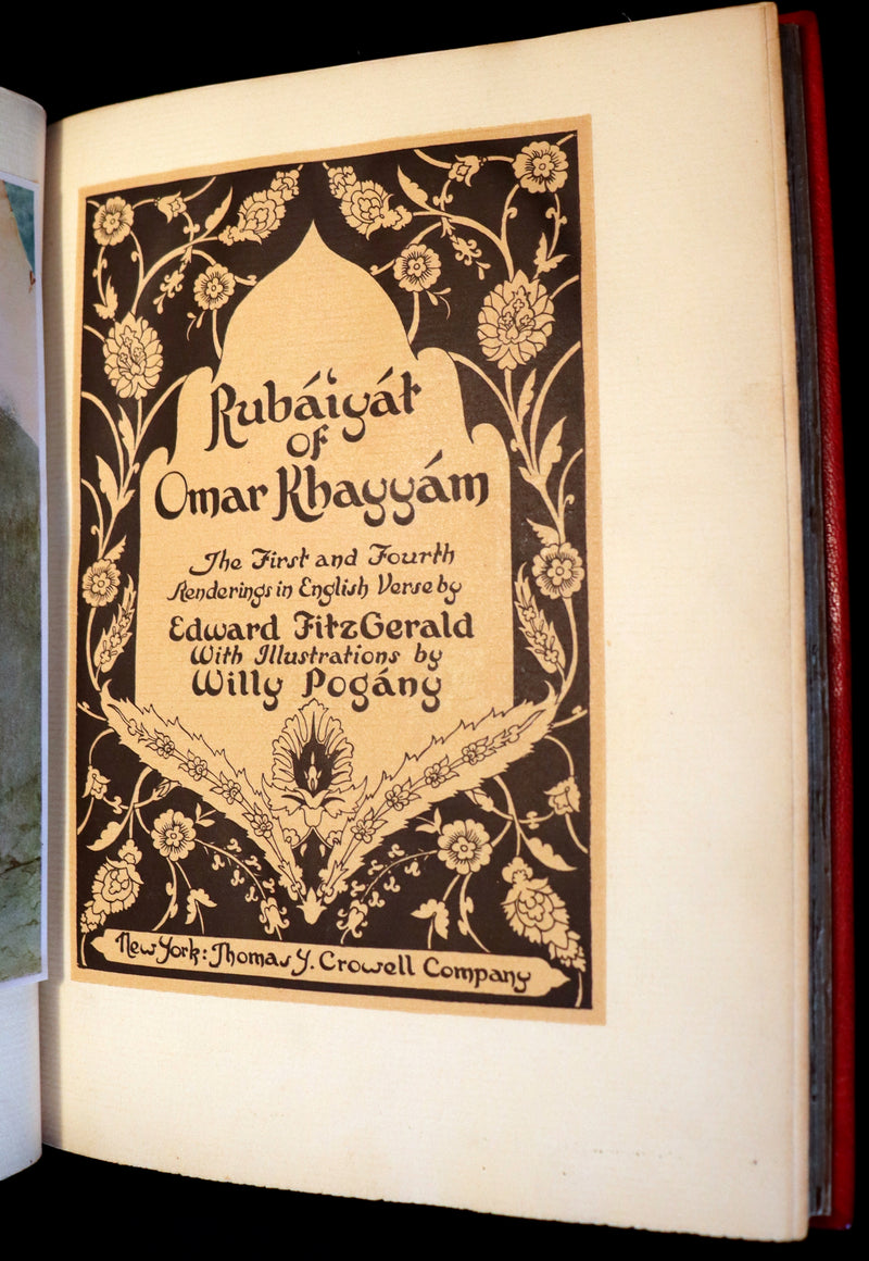 1930 Exquisite Binding - Rubaiyat of Omar Khayyam wonderfully Illustrated by Willy Pogany. 1st US EDITION.