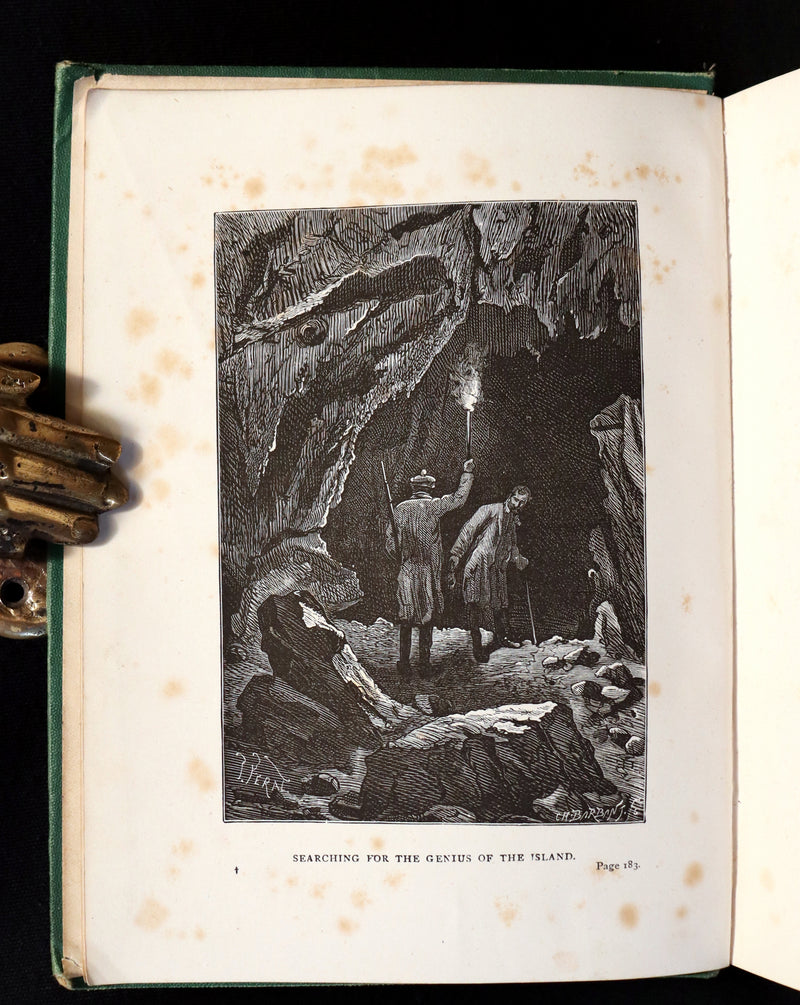 1876 Rare 2nd Edition - The Secret of the Island (The Mysterious Island) by Jules Verne. Illustrated.