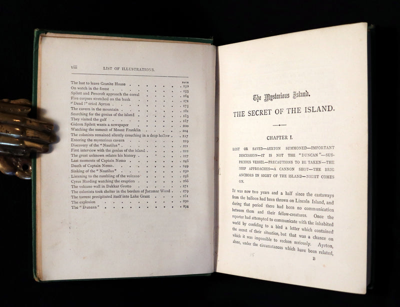 1876 Rare 2nd Edition - The Secret of the Island (The Mysterious Island) by Jules Verne. Illustrated.