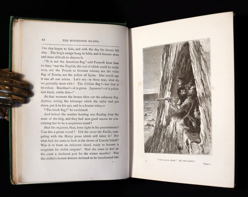 1876 Rare 2nd Edition - The Secret of the Island (The Mysterious Island) by Jules Verne. Illustrated.