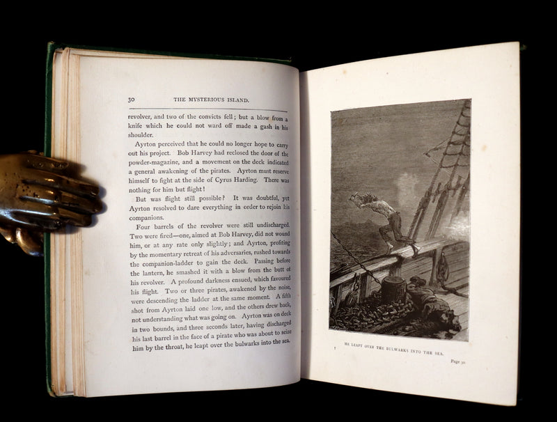 1876 Rare 2nd Edition - The Secret of the Island (The Mysterious Island) by Jules Verne. Illustrated.