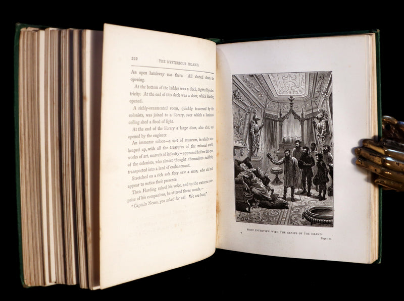 1876 Rare 2nd Edition - The Secret of the Island (The Mysterious Island) by Jules Verne. Illustrated.