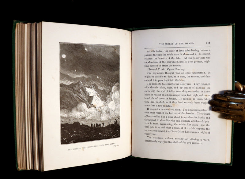 1876 Rare 2nd Edition - The Secret of the Island (The Mysterious Island) by Jules Verne. Illustrated.