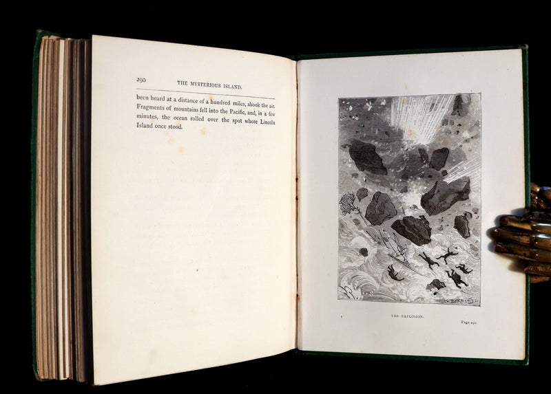 1876 Rare 2nd Edition - The Secret of the Island (The Mysterious Island) by Jules Verne. Illustrated.