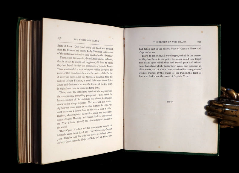 1876 Rare 2nd Edition - The Secret of the Island (The Mysterious Island) by Jules Verne. Illustrated.