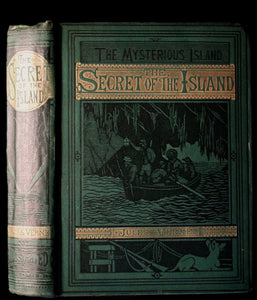 1876 Rare 2nd Edition - The Secret of the Island (The Mysterious Island) by Jules Verne. Illustrated.