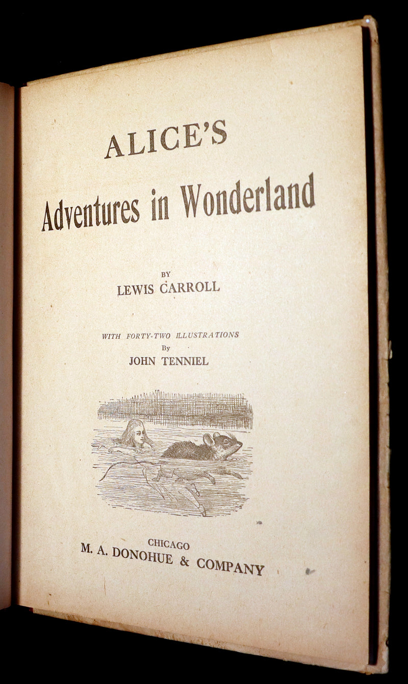 1900 Rare Book - Alice's Adventures in Wonderland by Lewis Carroll published by Donohue.
