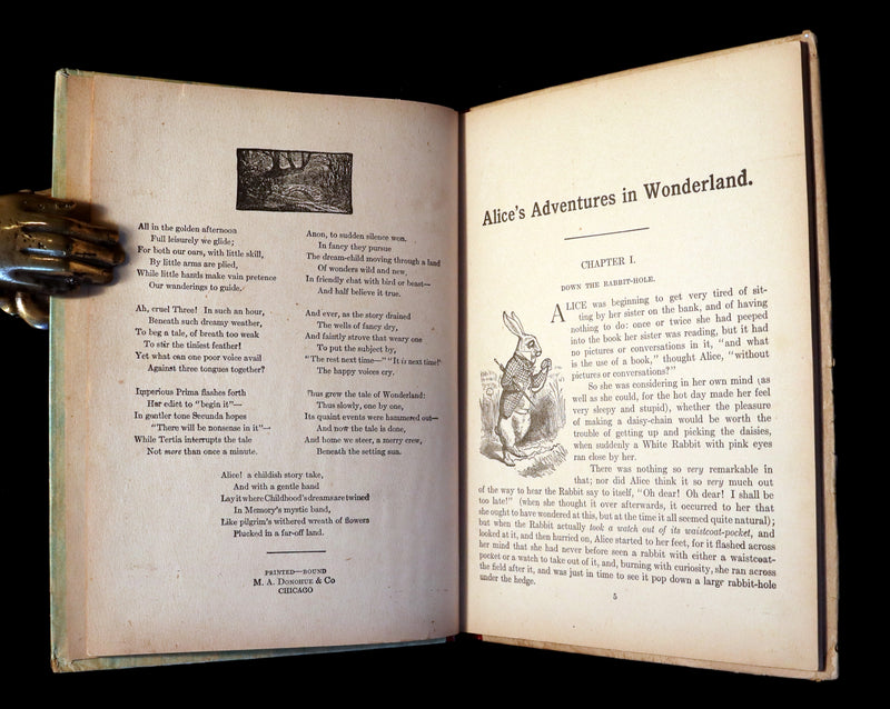 1900 Rare Book - Alice's Adventures in Wonderland by Lewis Carroll published by Donohue.