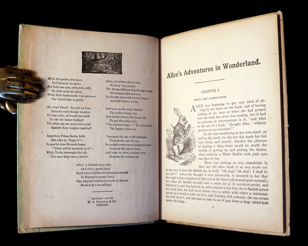 1900 Rare Book - Alice's Adventures in Wonderland by Lewis Carroll published by Donohue.