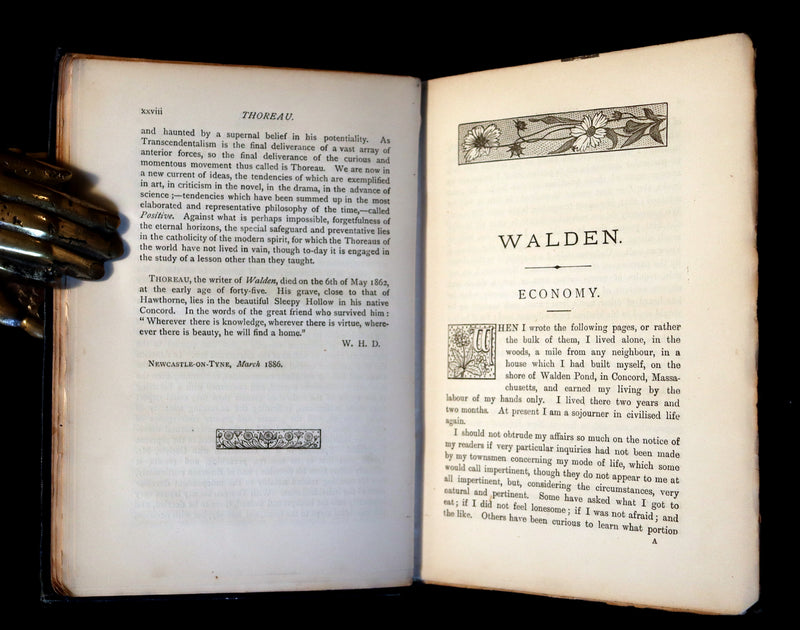 1886 Rare FIRST BRITISH EDITION - WALDEN by Henry David Thoreau.