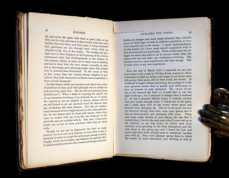 1886 Rare FIRST BRITISH EDITION - WALDEN by Henry David Thoreau.