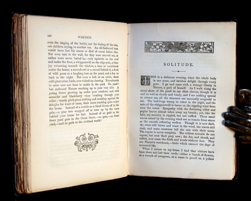 1886 Rare FIRST BRITISH EDITION - WALDEN by Henry David Thoreau.