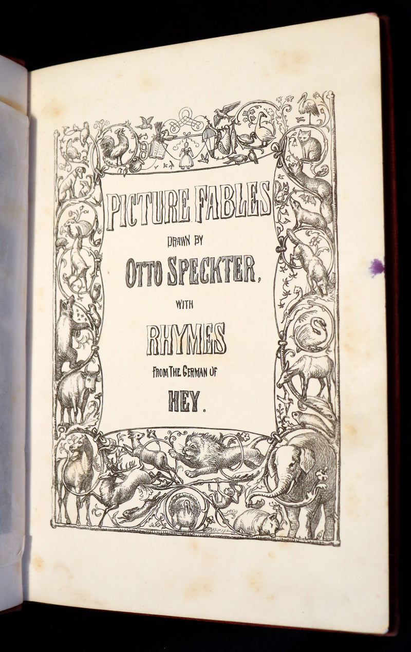 1858 Scarce First Edition - Picture Fables Drawn by Otto Speckter.