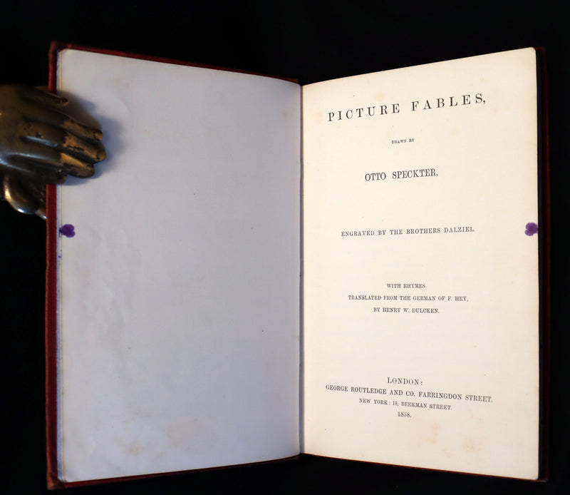 1858 Scarce First Edition - Picture Fables Drawn by Otto Speckter.