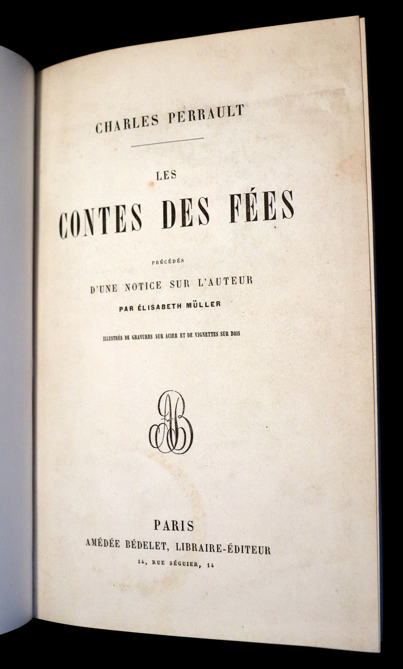 1900 Rare illustrated French Book ~ Contes des Fees -  Fairy Tales by Perrault published by Bedelet.
