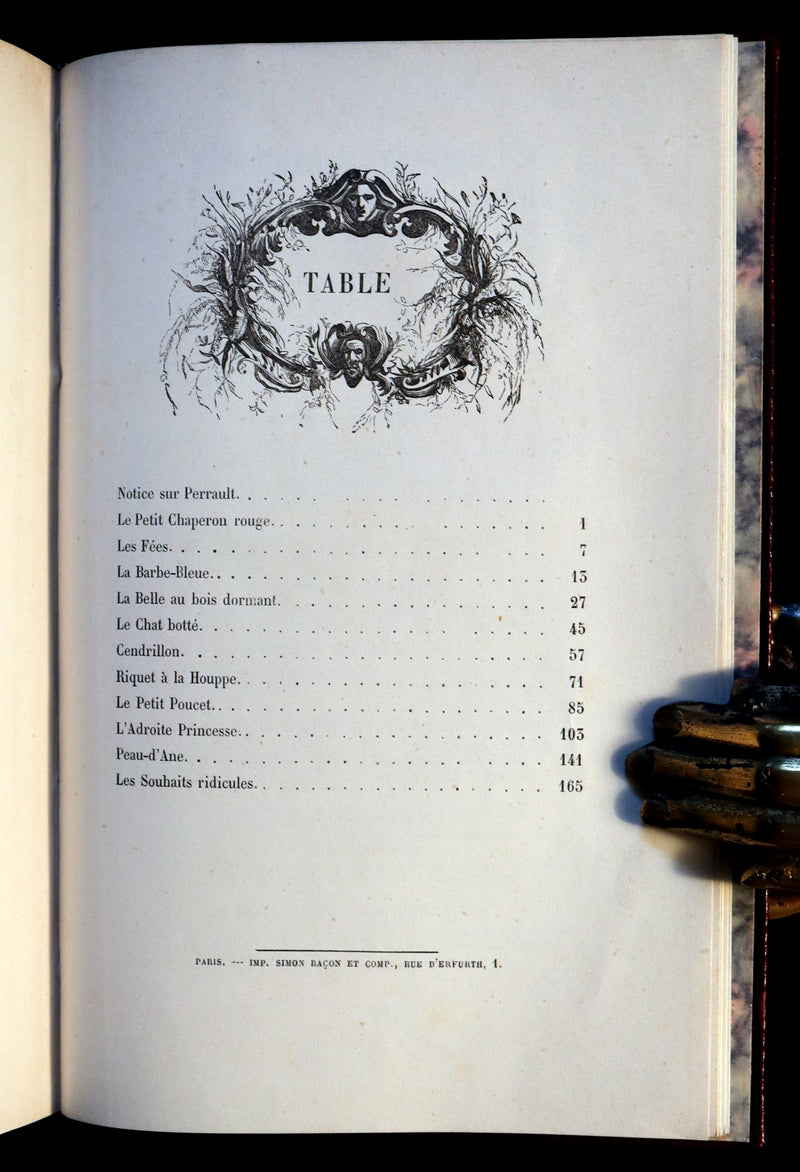 1900 Rare illustrated French Book ~ Contes des Fees -  Fairy Tales by Perrault published by Bedelet.