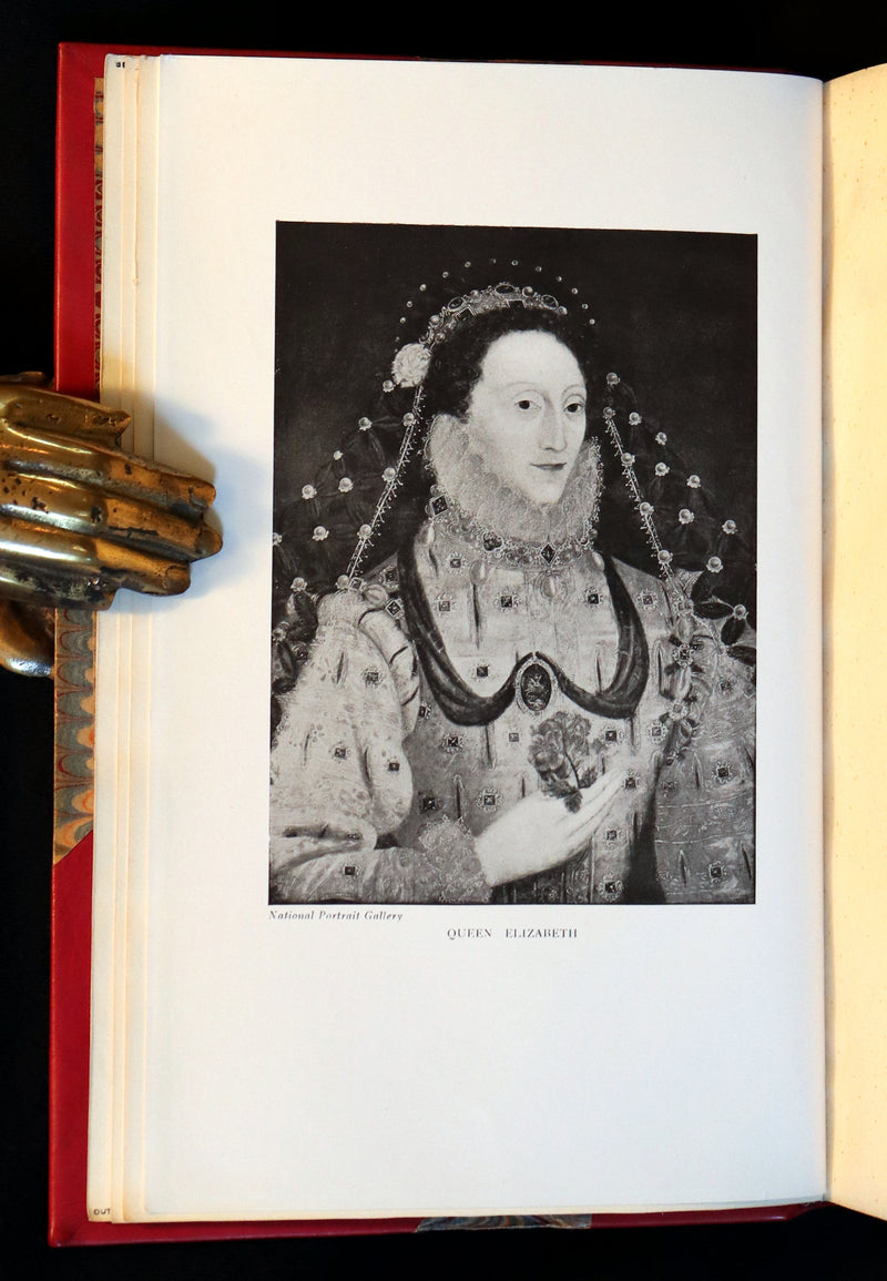 1929 Rare Book - ELIZABETH I (Queen of England) And ESSEX : A Tragic History by Lytton Strachey bound by Sangorski & Sutcliffe.
