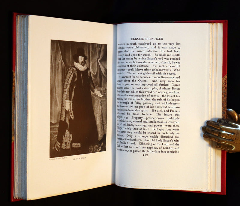 1929 Rare Book - ELIZABETH I (Queen of England) And ESSEX : A Tragic History by Lytton Strachey bound by Sangorski & Sutcliffe.