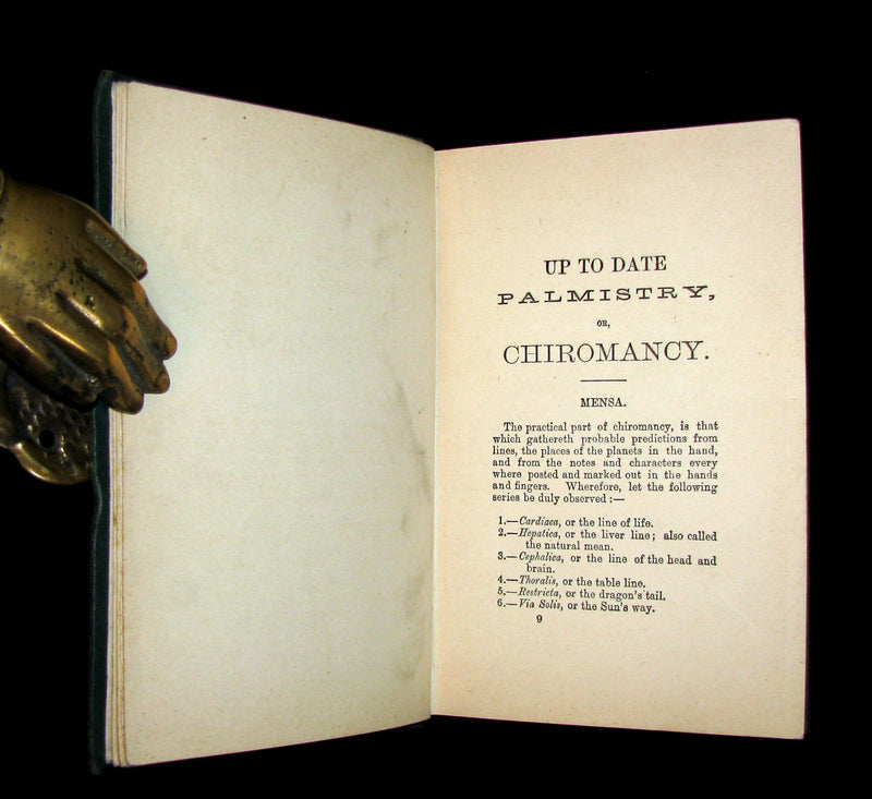 1880 Scarce Book - Up-to-Date PALMISTRY, Physiognomy and Fortune-telling by Noses.