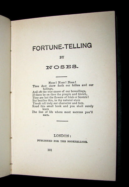 1880 Scarce Book - Up-to-Date PALMISTRY, Physiognomy and Fortune-telling by Noses.