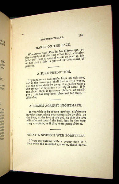 1880 Scarce Book - Up-to-Date PALMISTRY, Physiognomy and Fortune-telling by Noses.