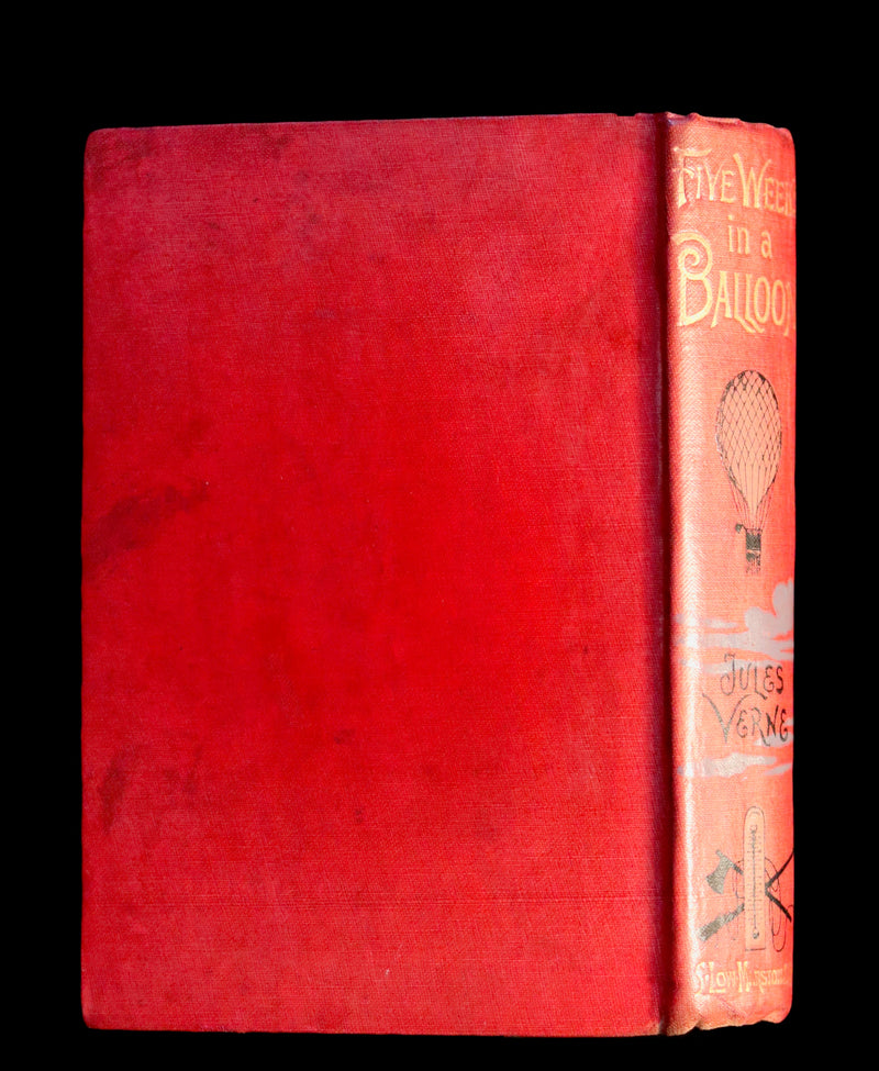 1899 Rare Victorian Book - JULES VERNE - Five Weeks in a Balloon Illustrated by Riou.