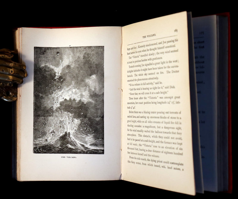 1899 Rare Victorian Book - JULES VERNE - Five Weeks in a Balloon Illustrated by Riou.