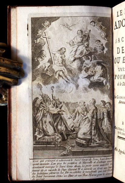 1753 Scarce French Book - The Perfect Worshiper of the Sacred Heart of Jesus by Gabriel-Francois Nicollet. First Edition.