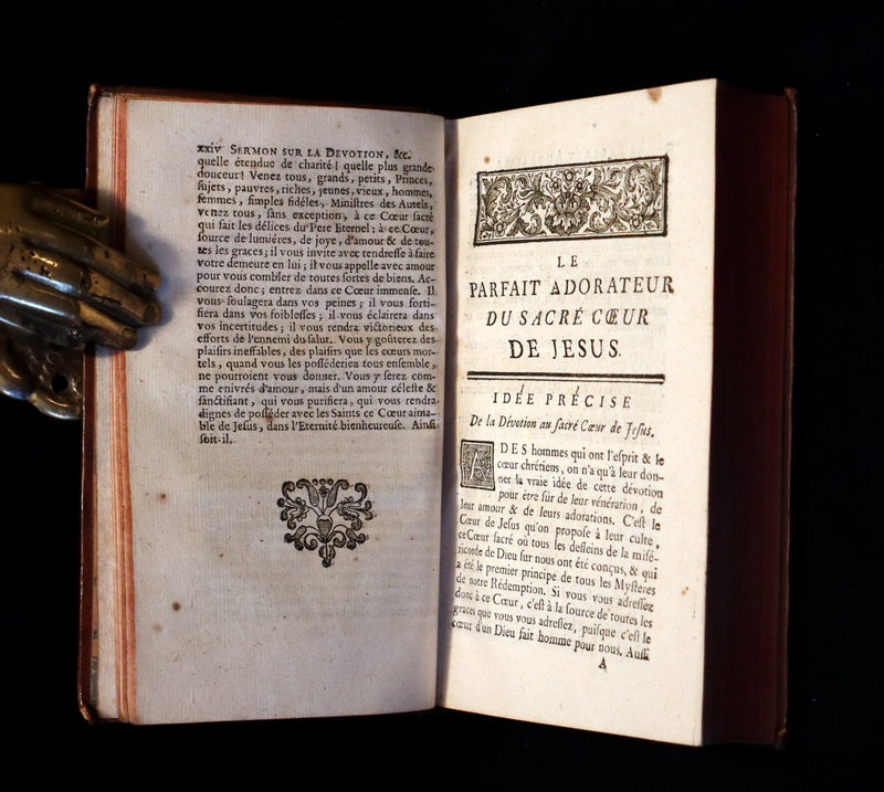 1753 Scarce French Book - The Perfect Worshiper of the Sacred Heart of Jesus by Gabriel-Francois Nicollet. First Edition.