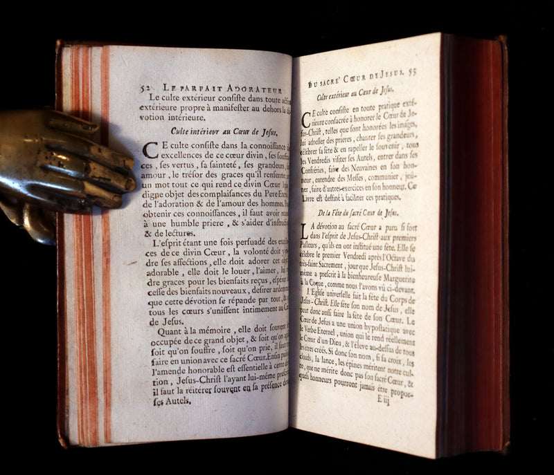 1753 Scarce French Book - The Perfect Worshiper of the Sacred Heart of Jesus by Gabriel-Francois Nicollet. First Edition.