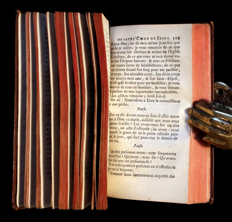1753 Scarce French Book - The Perfect Worshiper of the Sacred Heart of Jesus by Gabriel-Francois Nicollet. First Edition.