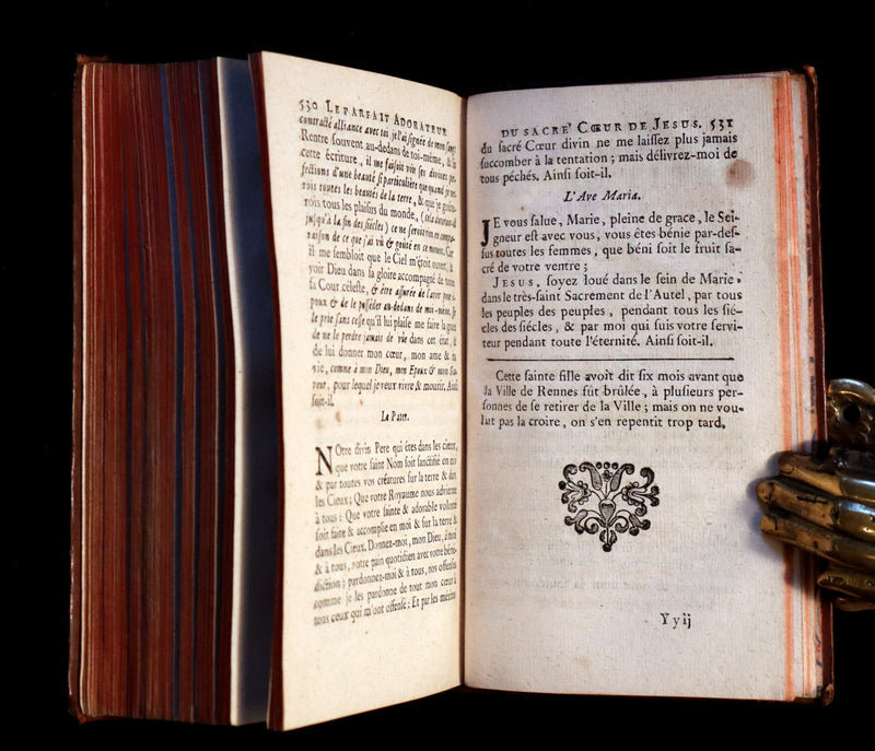 1753 Scarce French Book - The Perfect Worshiper of the Sacred Heart of Jesus by Gabriel-Francois Nicollet. First Edition.