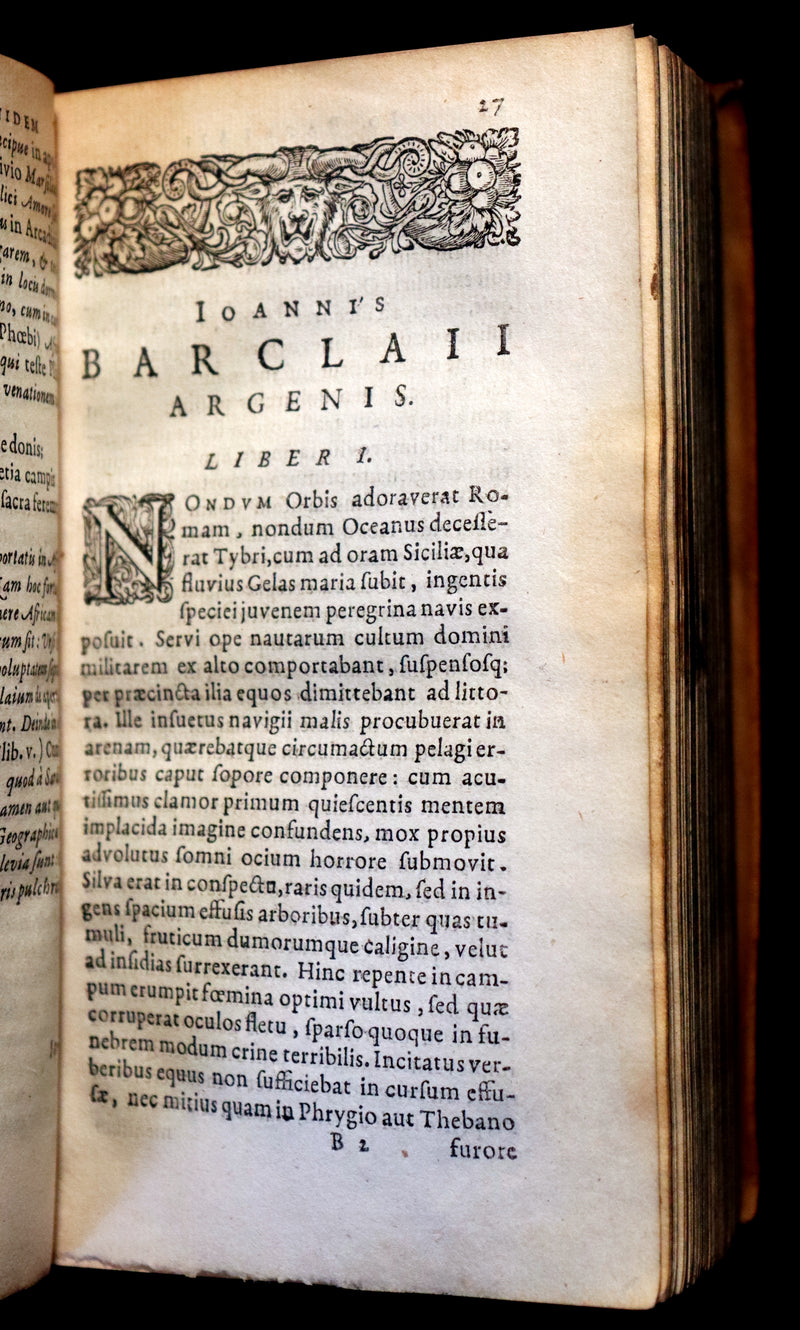 1630 Rare Latin Vellum Book - Scottish writer John Barclay - ARGENIS - published by Elzevir.