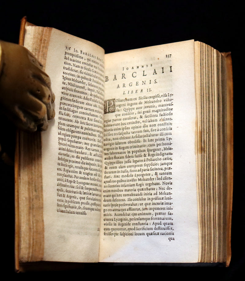 1630 Rare Latin Vellum Book - Scottish writer John Barclay - ARGENIS - published by Elzevir.