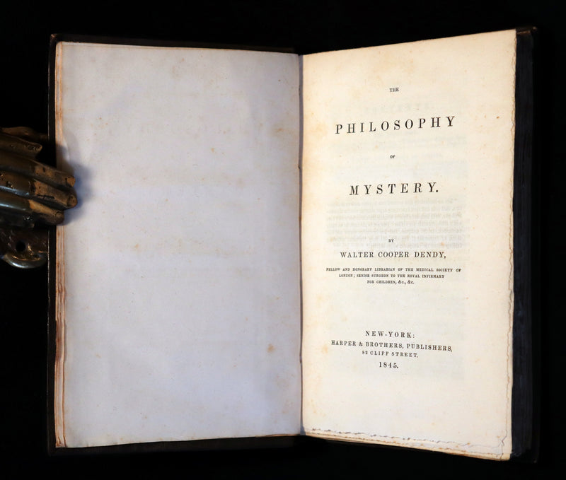 1845 Rare Victorian Book - THE PHILOSOPHY OF MYSTERY: or Ghosts, Fairy Mythology, Spectres, Demonology, ...