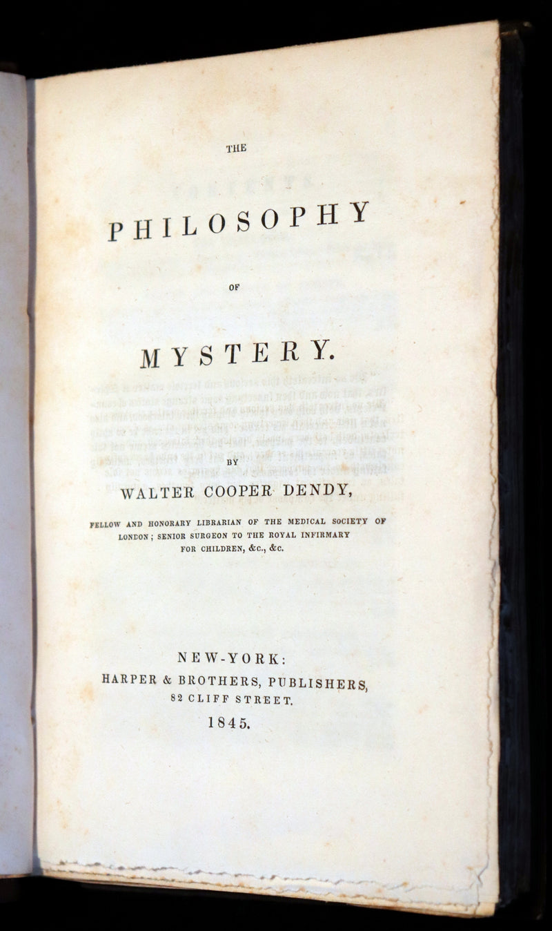 1845 Rare Victorian Book - THE PHILOSOPHY OF MYSTERY: or Ghosts, Fairy Mythology, Spectres, Demonology, ...