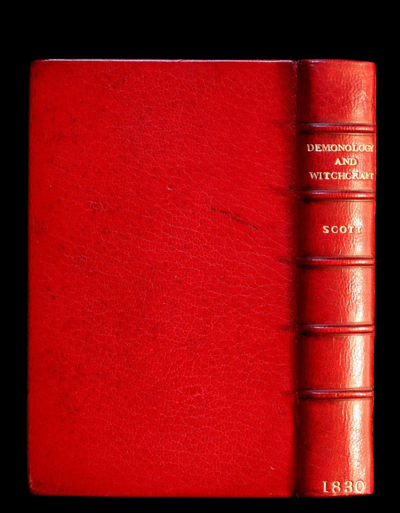 1830 1stED Book - bound by The Hampstead Bindery - Letters on Demonology & Witchcraft color illustrated by Cruikshank.