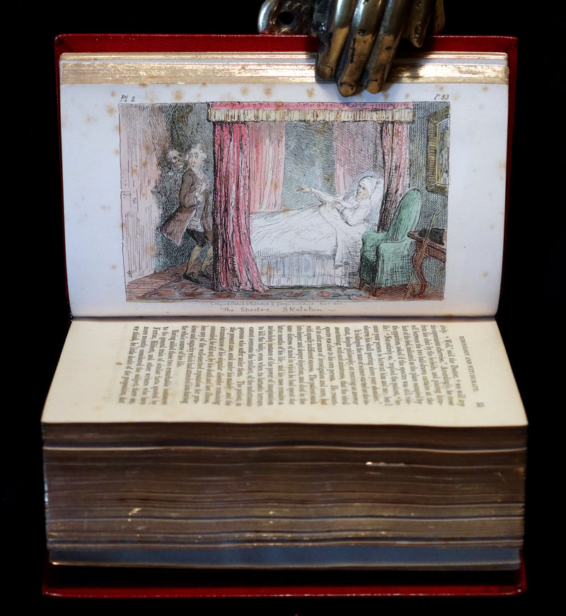 1830 1stED Book - bound by The Hampstead Bindery - Letters on Demonology & Witchcraft color illustrated by Cruikshank.