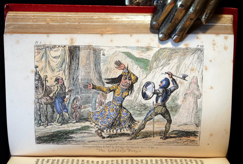 1830 1stED Book - bound by The Hampstead Bindery - Letters on Demonology & Witchcraft color illustrated by Cruikshank.