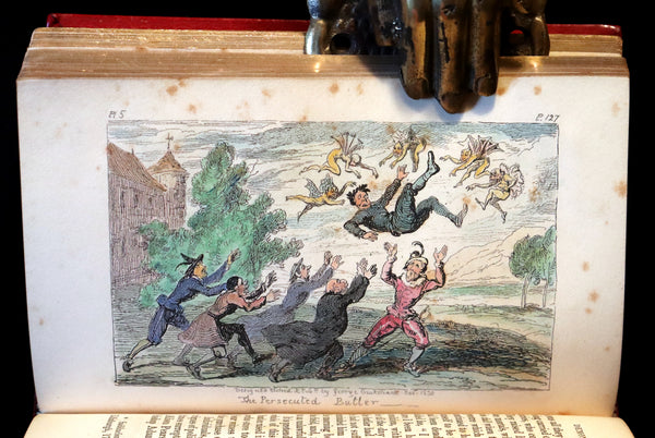 1830 1stED Book - bound by The Hampstead Bindery - Letters on Demonology & Witchcraft color illustrated by Cruikshank.