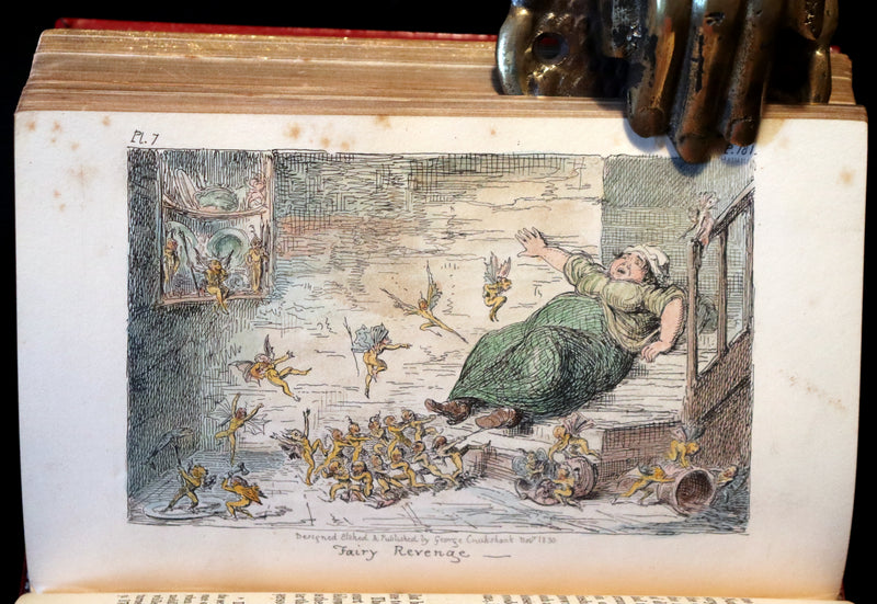 1830 1stED Book - bound by The Hampstead Bindery - Letters on Demonology & Witchcraft color illustrated by Cruikshank.