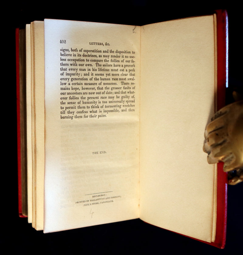 1830 1stED Book - bound by The Hampstead Bindery - Letters on Demonology & Witchcraft color illustrated by Cruikshank.