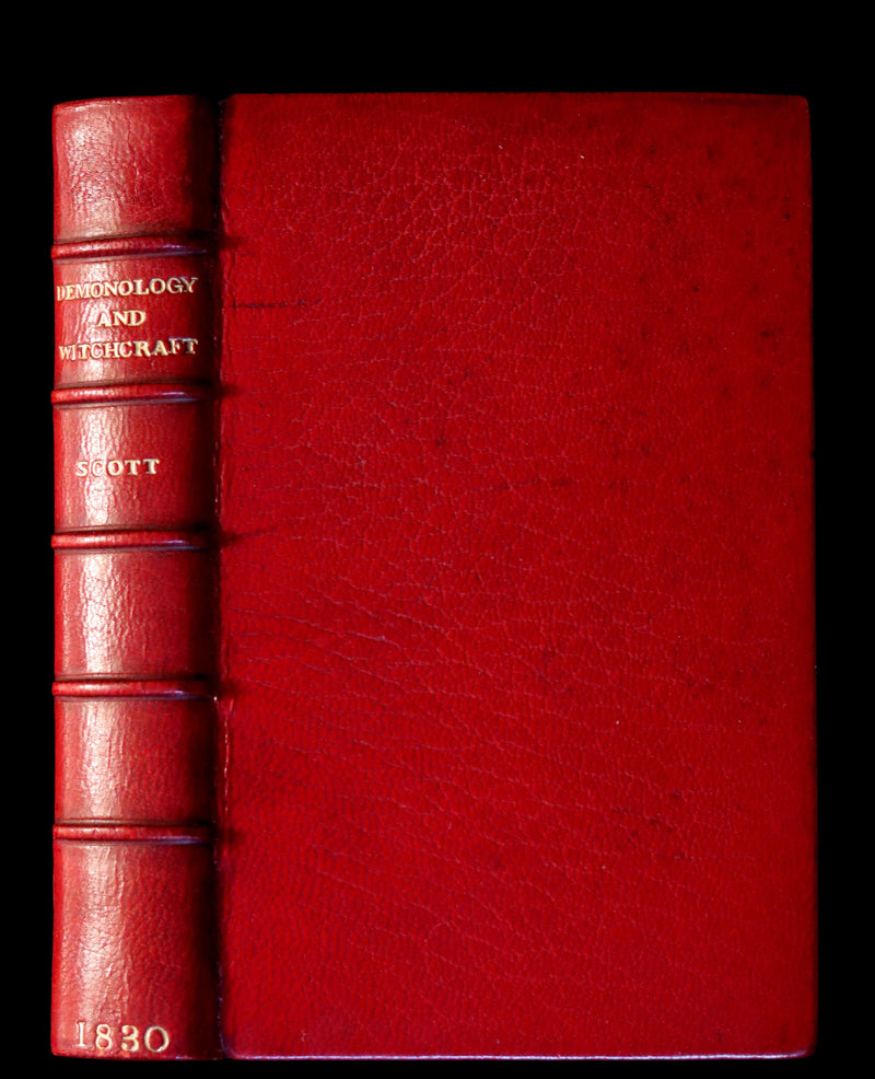 1830 1stED Book - bound by The Hampstead Bindery - Letters on Demonology & Witchcraft color illustrated by Cruikshank.