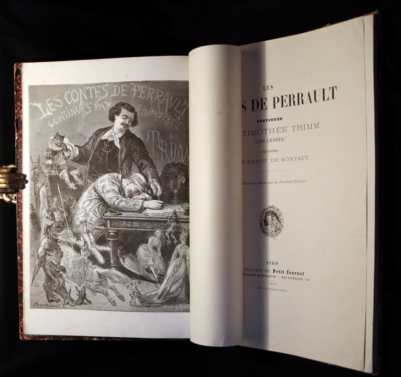 1865 Rare French Fairy Tales Book ~ The Tales of Perrault continued by Timothee Trimm.
