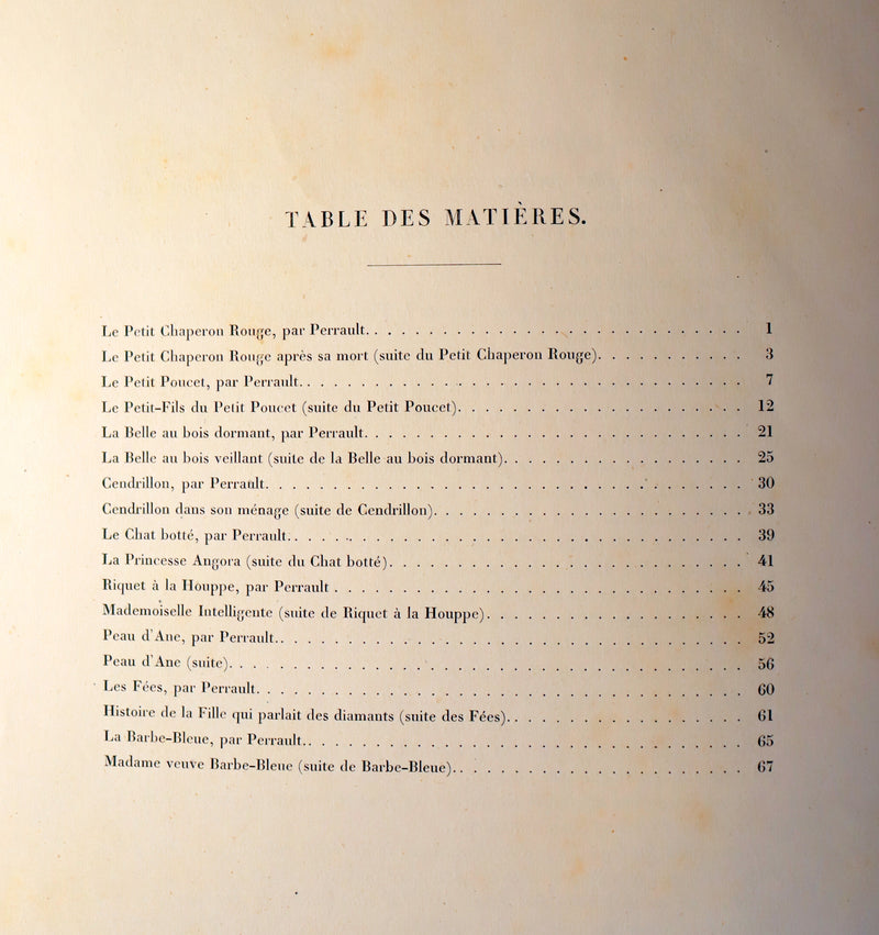1865 Rare French Fairy Tales Book ~ The Tales of Perrault continued by Timothee Trimm.