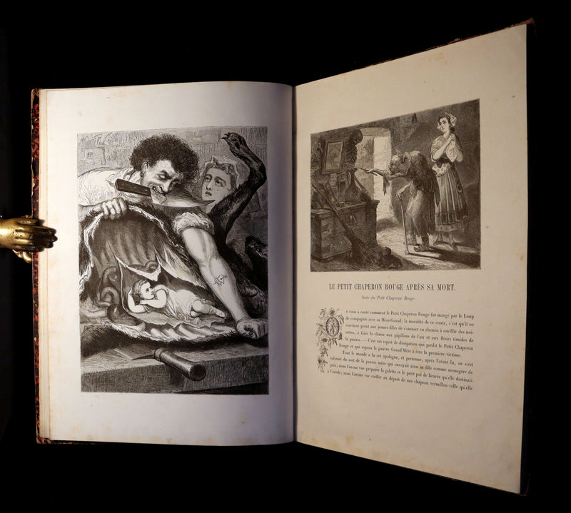1865 Rare French Fairy Tales Book ~ The Tales of Perrault continued by Timothee Trimm.