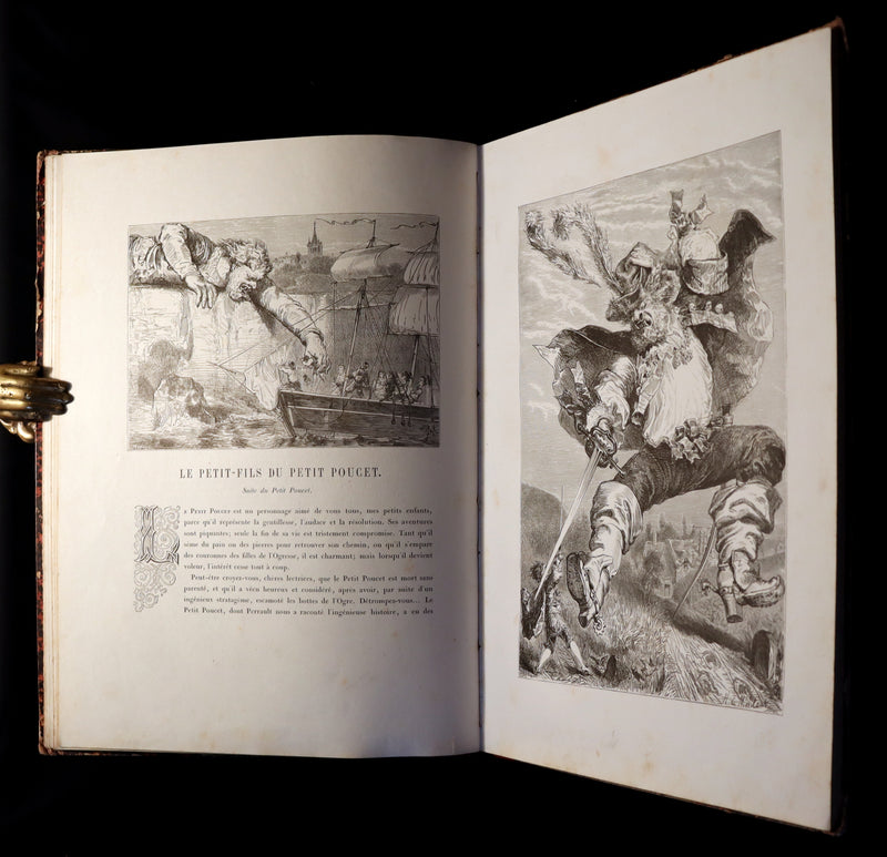 1865 Rare French Fairy Tales Book ~ The Tales of Perrault continued by Timothee Trimm.